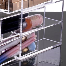 透明亞克力四格首飾收納盒多層長方形化妝品抽屜盒子多功能收納 ,深圳市龍崗區(qū)力馳亞克力展示制品廠